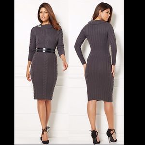 New York and Company gray sweater dress
